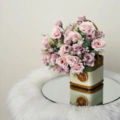 DUSTY ROSE 4 Bushes 12″ Silk Roses Artificial FLOWERS Bouquets Party Home