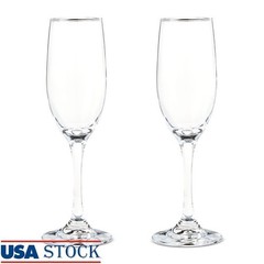 Champagne Flutes Set Elegant Toasting Glasses Perfect Weddings Celebrations 2 PC