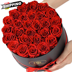 ChosiaRose Flowers Forever Preserved Roses – 27 Large, Red