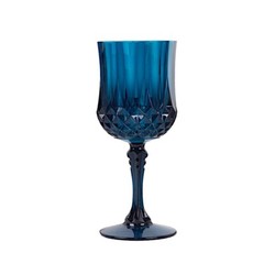 NAVY BLUE 6 Plastic 8 oz Crystal Cut Goblets WINE GLASSES Party Events