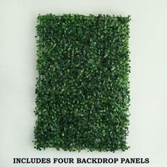 4 pcs Green Small Artificial UV Protected Leaves Wall Backdrop Panels Wedding