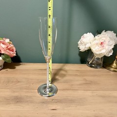Rhinestone Stem Champagne Flute Glam Wedding Glass Silver & Sparkles