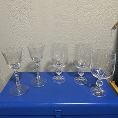 Crystal Glasses 2 Wine, 3 Goblets
