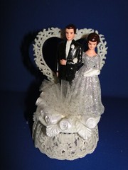 New 25th Wedding Anniversary Couple Caketopper with Bride & Groom in Silver #29