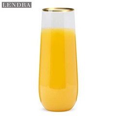 Plastic Stemless Champagne Flutes – Disposable Unbreakable 9 Oz 30 Clear