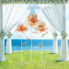 Giant Artificial Flower Decoration For Wedding Background Freestanding Set Of 3