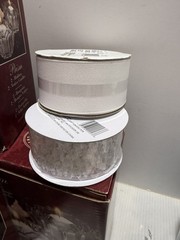 Wedding supplies lot used, Tea Lights, Flowers, Ribbon and Glass stones