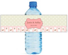 100 Shabby Chic Wedding Anniversary Engagement Party Water Bottle Labels 8″x2″