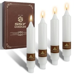 Dripless Taper Candles Candlesticks,7Inches Short Tapered Candle 7INCH White