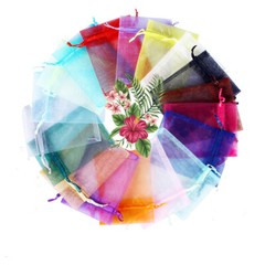 200/500PCS Organza Gift Bag Drawstring Candy Jewelry Pouches Wedding Party Favor