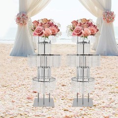 NONECN Five Tier Crystal Flower Stand Wedding Centerpiece