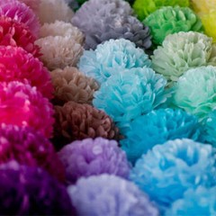5pcs 6″-10″ Tissue Paper Pompoms Wedding Baby Shower Birthday Party Pom Poms Toy