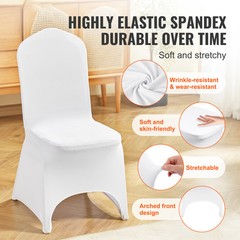 VEVOR 100PCS White Stretch Spandex Folding Chair Covers for Wedding Party Dining