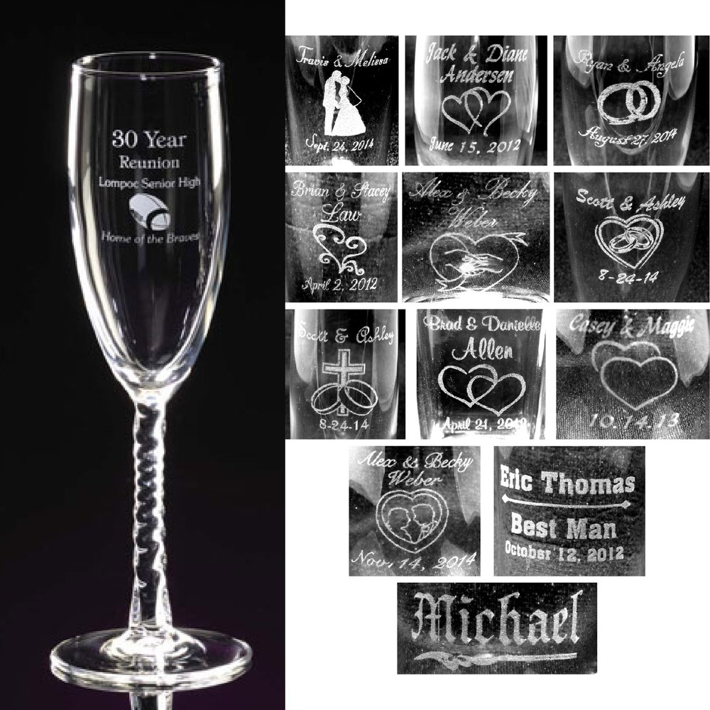 Personalized Toasting Flutes – Champange Glasses Engraved Wedding Party Gifts