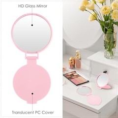 Pieces Compact Mirrors Bulk, Mini Folding Pocket Mirrors for Purse, 12 Pink