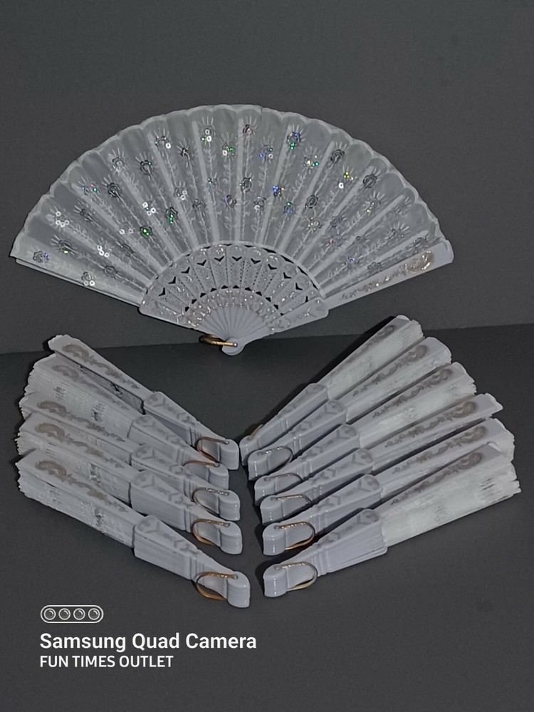12 Wedding Bridal White Lace Hand Fan Favors Quinceanera Abanico Recuerdos Boda