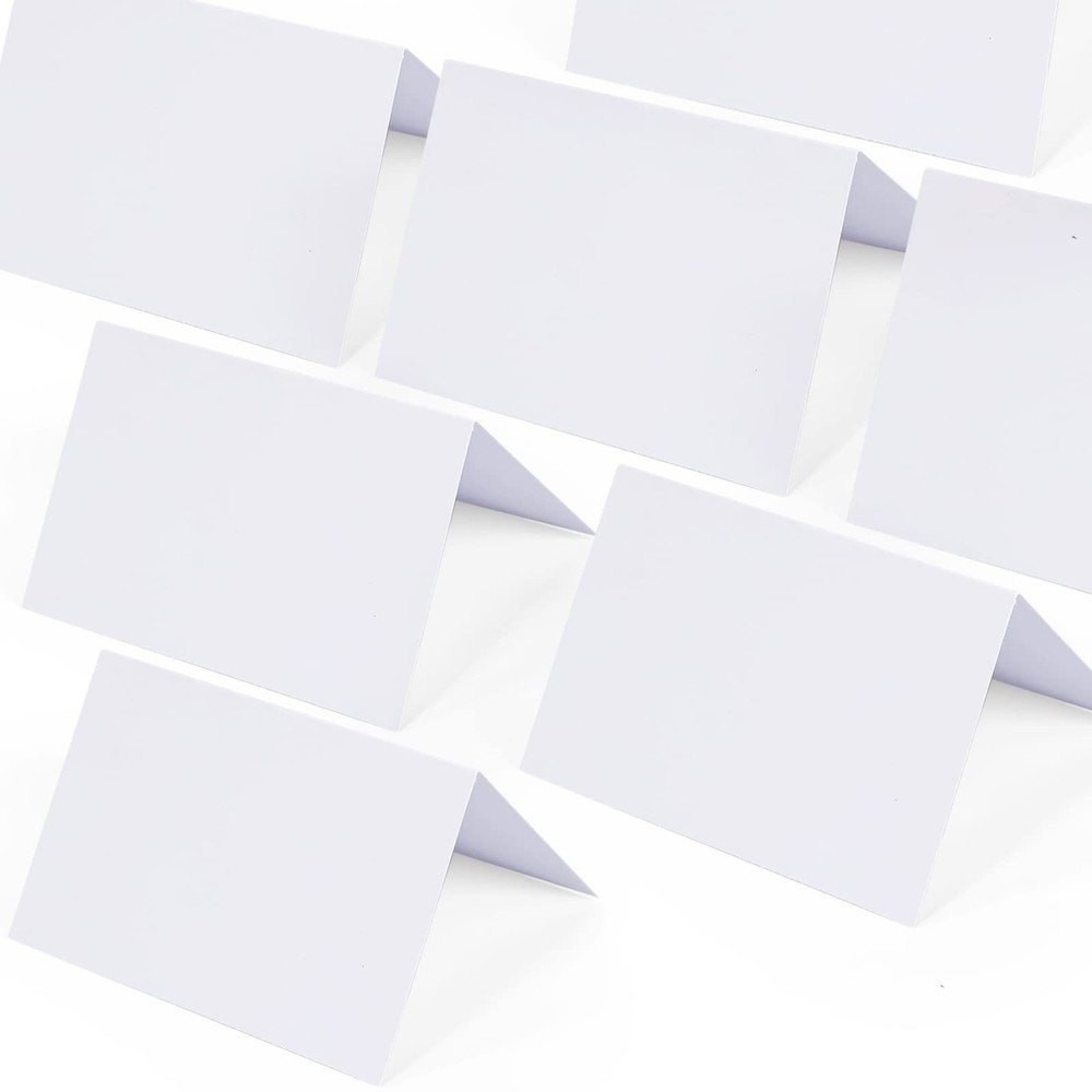 Place Cards for Table Setting – 50 Pcs White Blank Tent Place Cards for Weddi