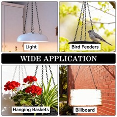 ZeeDix 4 Pack, 24 Inch Hanging Basket Chain with Hooks, Black Metal Planter Flow