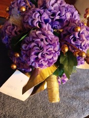 Fake Flower Bouquet For Wedding, Prom, Photos Purple Bride Spring Summer Fall