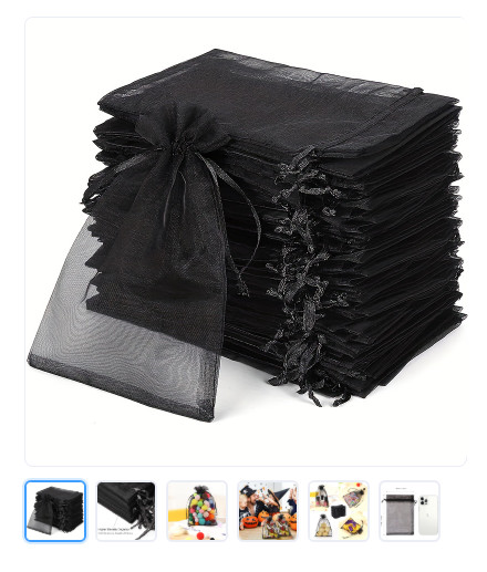 4×6 Inch 50PCS Organza Bags – /Black/ for Candy, Wedding Favors,Birthday Party F
