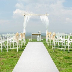 White Wedding Aisle Runner – Professional-Grade Nylon, Includes Tape Double-S…