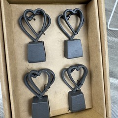 Pottery Barn Interlocking Hearts Place Card Holders Set/4 Black NIB OB