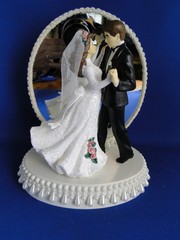New Elegant Mirrored First Dance Bride & Groom Wedding Caketop #281