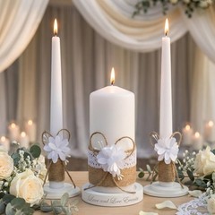 Magik Life Unity Candle Set – Wedding Ceremony Reception 6 Pillar Two 10 Taper