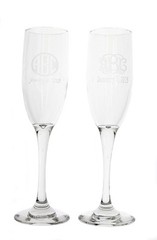 1 Personalized Wedding Party Gift Etched Engraved Toasting Champagne Flute Glass