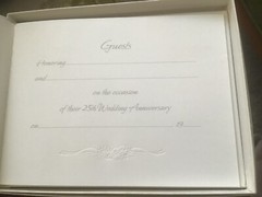 Vintage Hallmark 25th Anniversary Guest Book comes w box 5×8