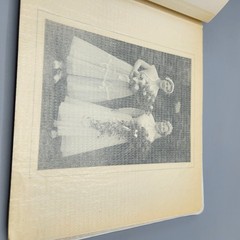 Vintage White Wedding Album w/ 8 Photos 1940s Black & White Vtg Bridal