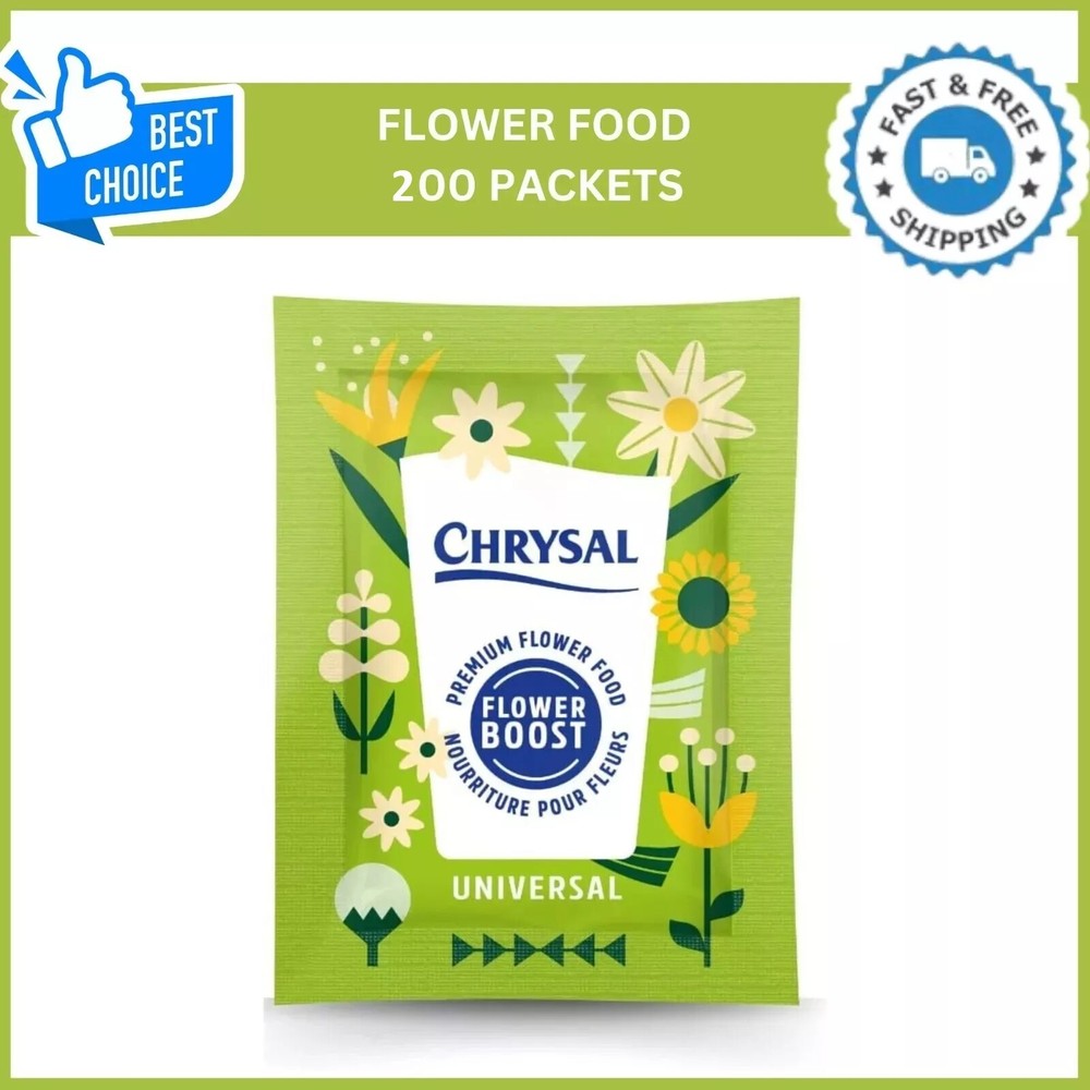 Clear Flower Food Packets for Flower Arrangements & Bouquets – (5g – 200 Ct)