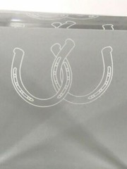 Acrylic Square Double Horse Shoes (for good luck) Western Cake Topper
