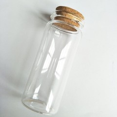 6pcs 65ml Small Mini Glass bottles Vials Jars with Cork Stoppers Clear