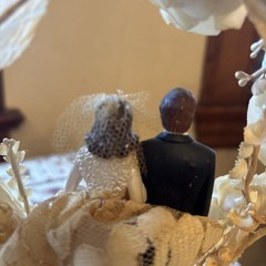 Vintage 1959 Coast Novelty Wedding Cake Topper 8in RARE USED White Flowers