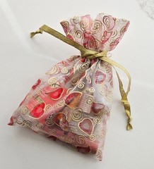 Gift Bags for Package Red Pink Heart Gift Pouch Candy Wedding Favor 5×7″ 50 pcs
