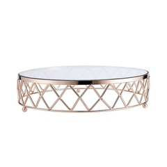 GOLD CLEAR 14″ Round Metal Glass Geometric CAKE STAND Party Wedding Decorations