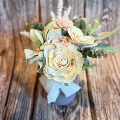 Sola Wood Wedding Floral Centerpieces Set of 3 Mason Jar Bridal Shower Decor
