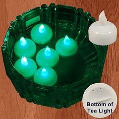 NEW 18 Green Led Floating Floral Tea Light Candle for Wedding Centerpiece Decor