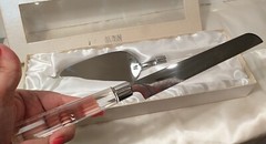 Cake Knife and Server Set Oleg Cassini 151290D LUCK New Vintage Box Wear