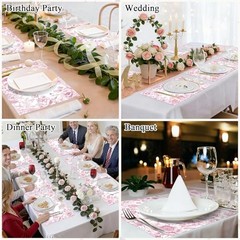 Pink Flower Bird Disposable Paper Placemats 11×17 inch, 50 PCS Flower Pink