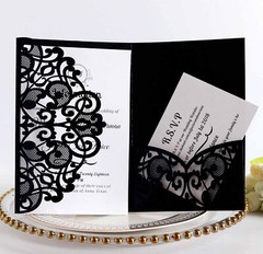 100pcs Wedding Invitation Card Personalized Laser Cut Romantic Party Floral Lace