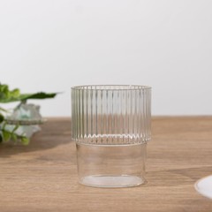 12 CLEAR Stackable Ribbed Reusable Plastic cups Party Centerpieces