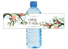 Flowers Trees & Mason Jars Hanging Wedding Water Bottle labels Engagement Party