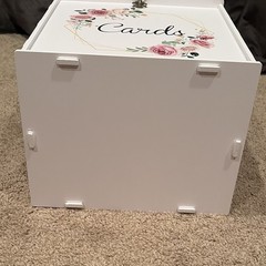 Grad/wedding Card Box w/ Slot Rectangle Floral «Cards» Pink Green Gold