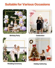 VEVOR Arch Backdrop Stand 6.6 x 6.6 ft Square Metal Arch Stand Wedding Party