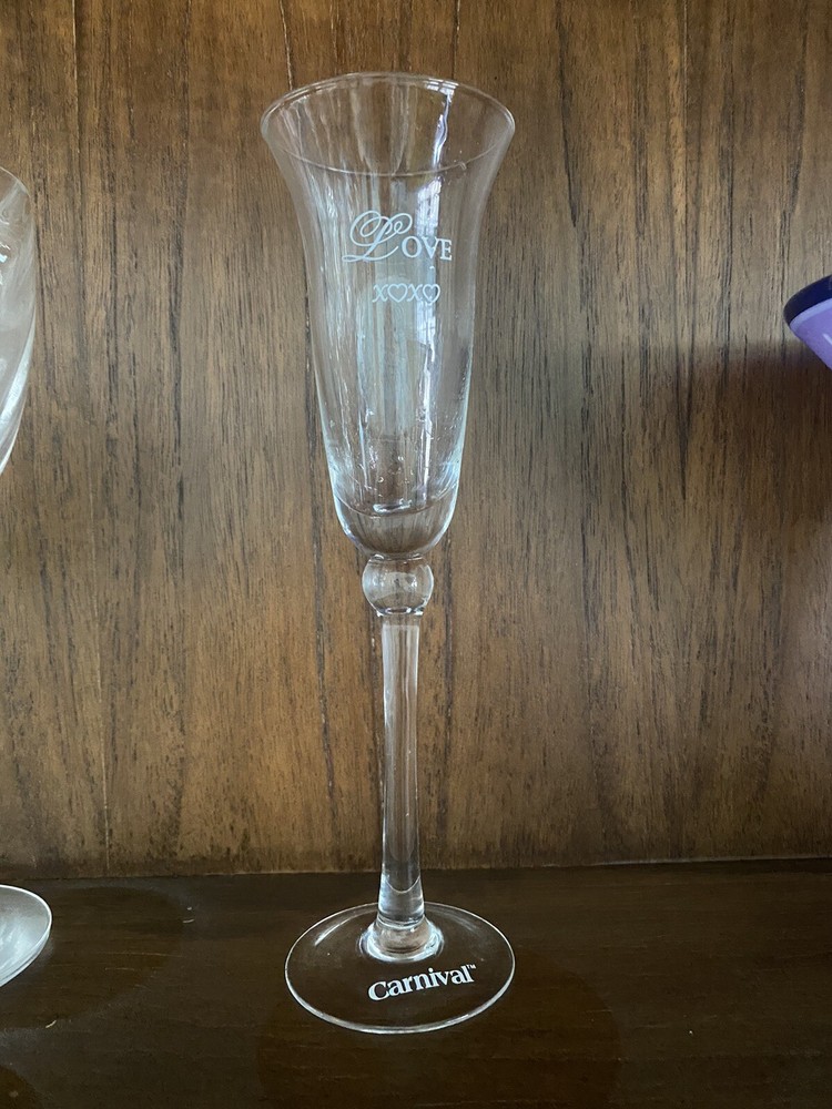 Carnival Cruise Line Champagne Flute Love Etched