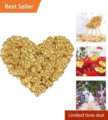 Reusable Gold Silk Rose Petals – Perfect for Weddings & Parties, 1000 Count