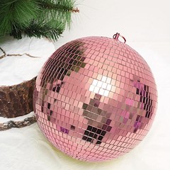 2 pcs 10″ wide Rose Gold Glass Mirror Disco Balls Ornaments Wedding Decorations