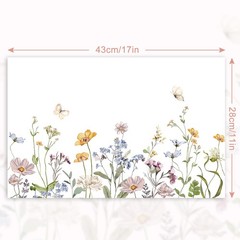 JarThenaAMCS 50 Pack Wildflower Paper Placemat 17 x 11 inch, Pastel